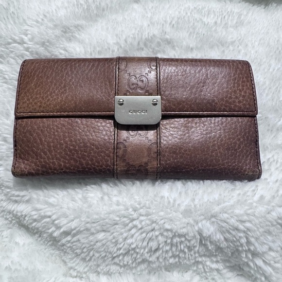 Gucci Brown Leather Women's Wallet - Picture 1 of 9